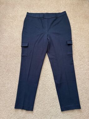 NWT J. Jill High Rise Cargo Tapered Pull On Stretch Rayon Blend Pants Size Large